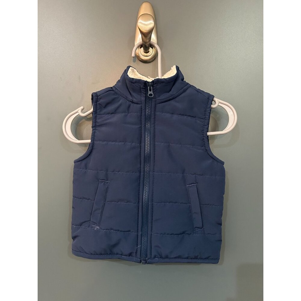 Carter's 6 month Puffer Vest, Blue & White